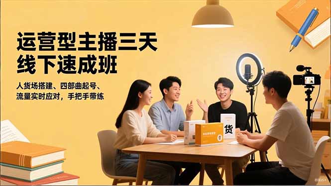 运营型主播三天线下班，人货场搭建,四部曲起号,流量实时应对，手把手带练-乡甜网-郭猛农村淘宝