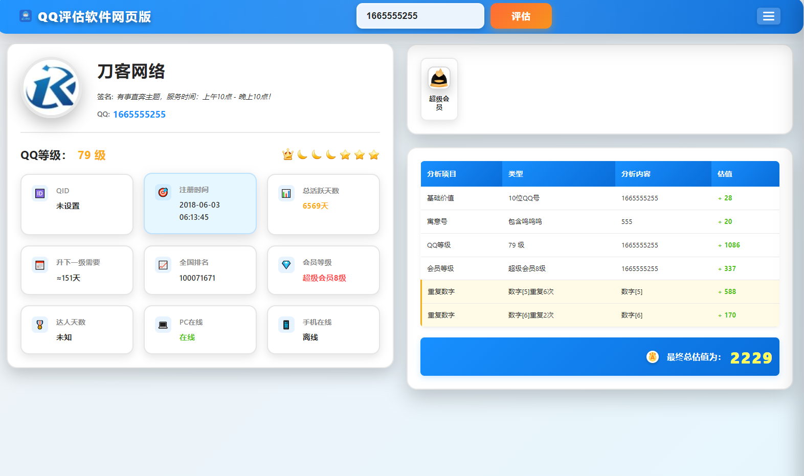 QQ在线评估工具系统源码含接口-乡甜网-郭猛农村淘宝