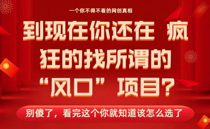 马上26年了，你还在找所谓的风口项目？别傻了，看完这个你全都懂了！【揭秘】-乡甜网-郭猛农村淘宝