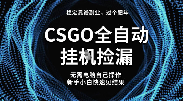 【稳定副业】全球最热门游戏CSGO全自动捡漏，最新玩法，新手小白日入5张+【揭秘】-乡甜网-郭猛农村淘宝