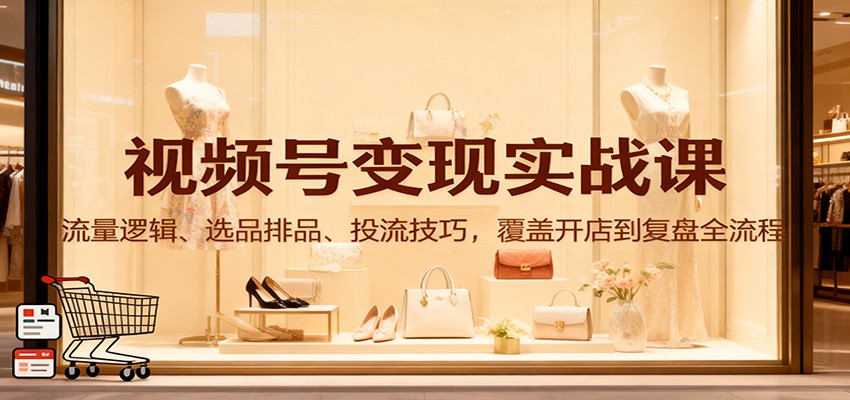 视频号变现实战课：流量逻辑、选品排品、投流技巧，覆盖开店到复盘全流程-乡甜网-郭猛农村淘宝