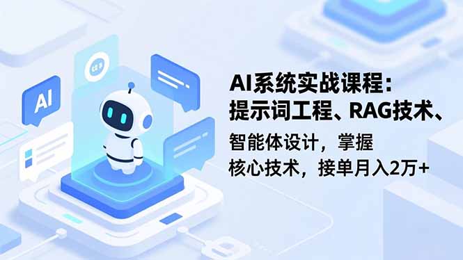 AI系统实战课程，提示词工程、RAG技术、智能体设计，掌握核心技术，接单月入2万+-乡甜网-郭猛农村淘宝