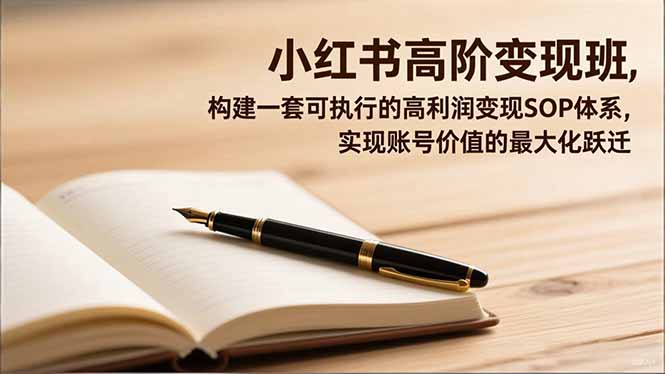 小红书高阶变现班，构建一套可执行的高利润变现SOP体系，实现账号价值的最大化跃迁-乡甜网-郭猛农村淘宝