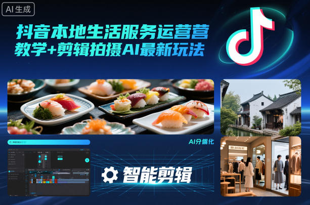 抖音本地生活服务运营教学+剪辑拍摄AI最新玩法-乡甜网-郭猛农村淘宝