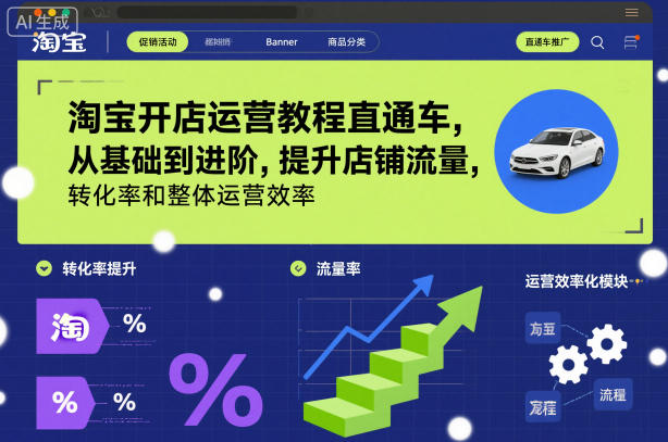 淘宝开店运营教程直通车，从基础到进阶，提升店铺流量，转化率和整体运营效率(更新11月)-乡甜网-郭猛农村淘宝