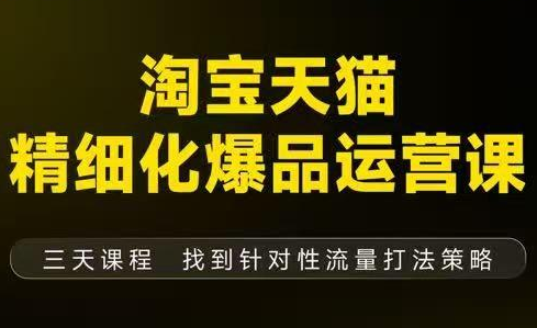 猫课子幽·淘宝天猫精细化爆品运营【音频+字幕+文档】(9月12-14杭州线下课)-乡甜网-郭猛农村淘宝