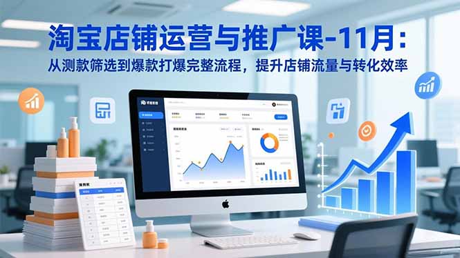 淘宝店铺运营与推广课-11月：从测款筛选到爆款打爆完整流程，提升店铺流量与转化效率-乡甜网-郭猛农村淘宝