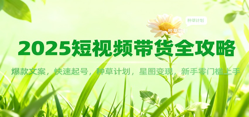 2025短视频带货全攻略：爆款文案，快速起号，种草计划，星图变现，新手零门槛上手-乡甜网-郭猛农村淘宝