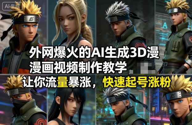 外网爆火的AI生成3D漫画视频制作教学，让你流量暴涨，快速起号涨粉！-乡甜网-郭猛农村淘宝