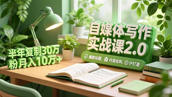 自媒体写作实战课2.0，爆款标题、内容结构、IP打造，半年复制30万粉月入10万+-乡甜网-郭猛农村淘宝