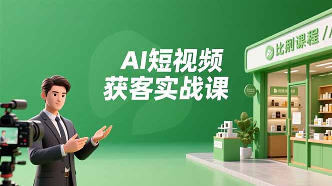 AI短视频获客实战课，数字人创作、实体行业应用、精准引流，30天获取客源月入6万+-乡甜网-郭猛农村淘宝
