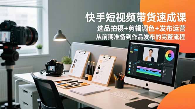 快手短视频带货速成课，选品拍摄+剪辑调色+发布运营，从前期准备到作品发布的完整流程-乡甜网-郭猛农村淘宝