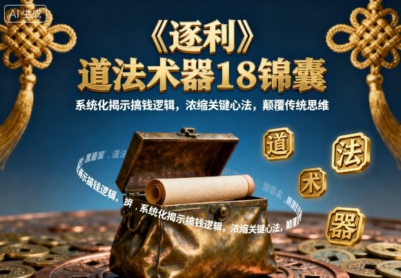《逐利》道法术器18锦囊，系统化揭示搞钱逻辑，浓缩关键心法，颠覆传统思维(更新)-乡甜网-郭猛农村淘宝