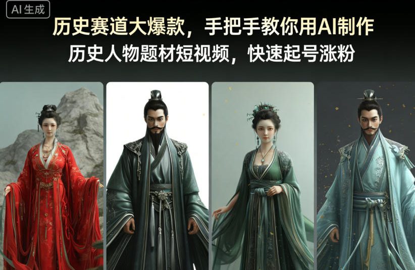 历史赛道大爆款，手把手教你用AI制作历史人物题材短视频，快速起号涨粉-乡甜网-郭猛农村淘宝