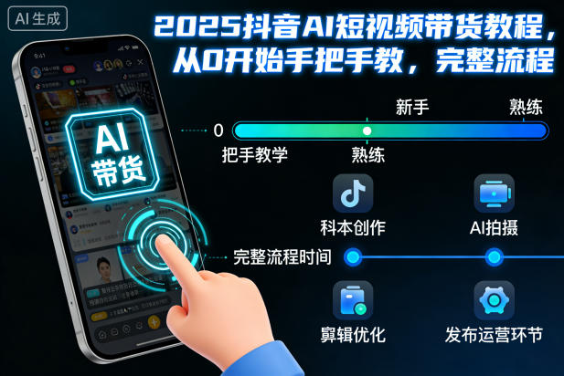2025抖音AI短视频带货教程，从0开始手把手教，完整流程-乡甜网-郭猛农村淘宝
