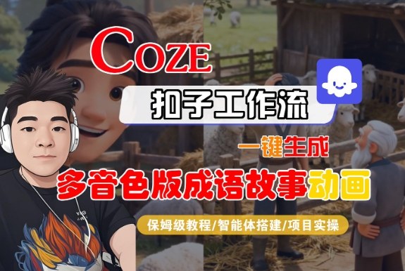 Coze扣子智能体工作流一键生成“多音色版成语故事“动画，全流程保姆级教学-乡甜网-郭猛农村淘宝