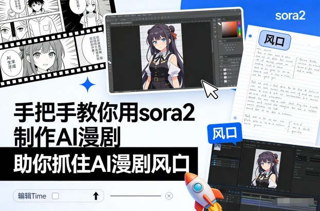 手把手教你用sora2制作AI漫剧，助你抓住AI漫剧风口-乡甜网-郭猛农村淘宝