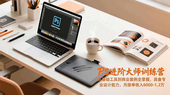 PS进阶大师训练营，从基础工具到商业案例全掌握，具备专业设计能力，月接单收入6000-1.2万-乡甜网-郭猛农村淘宝