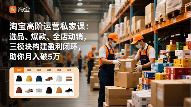 淘宝高阶运营私家课：选品、爆款、全店动销，三模块构建盈利闭环，助你月入破5万-乡甜网-郭猛农村淘宝