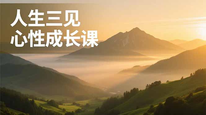 人生三见心性成长课，见天地众生自己，搞透人性安顿身心，活出清晰自我，内在富足无价-乡甜网-郭猛农村淘宝